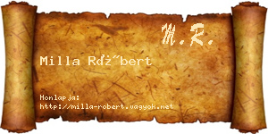 Milla Róbert névjegykártya